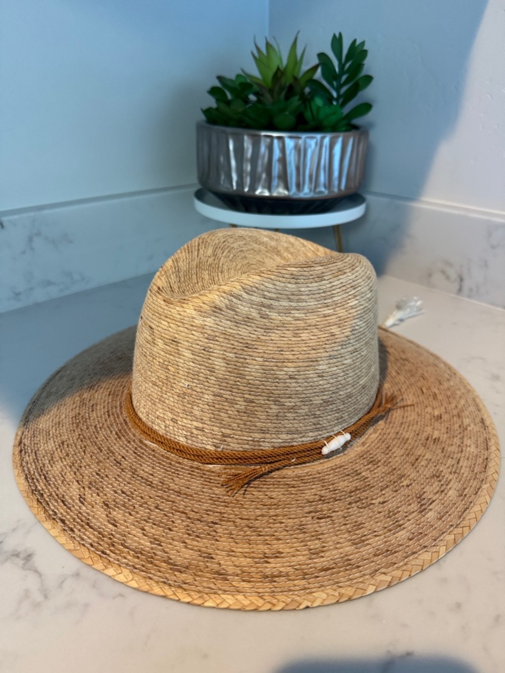 Legítimo Sahuayo Straw Hat with Braided Accent. Size 56 or size 7 - Medium. - Picture 2 of 12